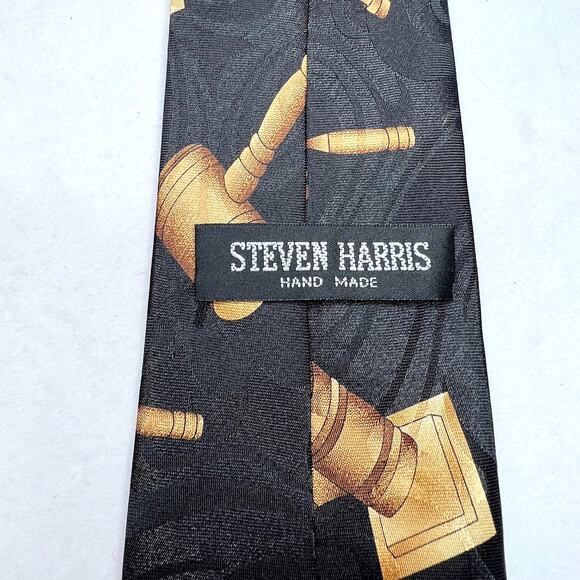 Vintage Steven Harris Handmade Lawyer Gavel Tie - Picture 3 of 4